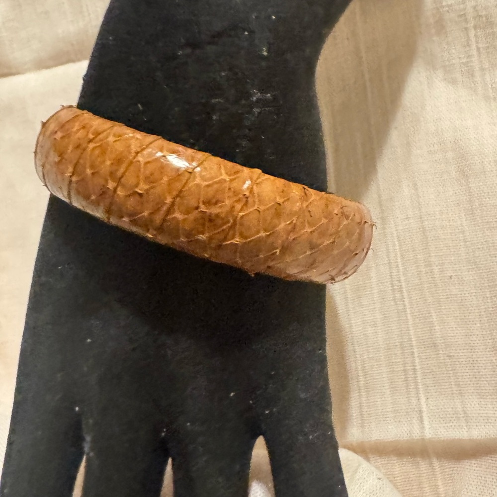Exotic Genuine Snakeskin Brown Textured Bracelet